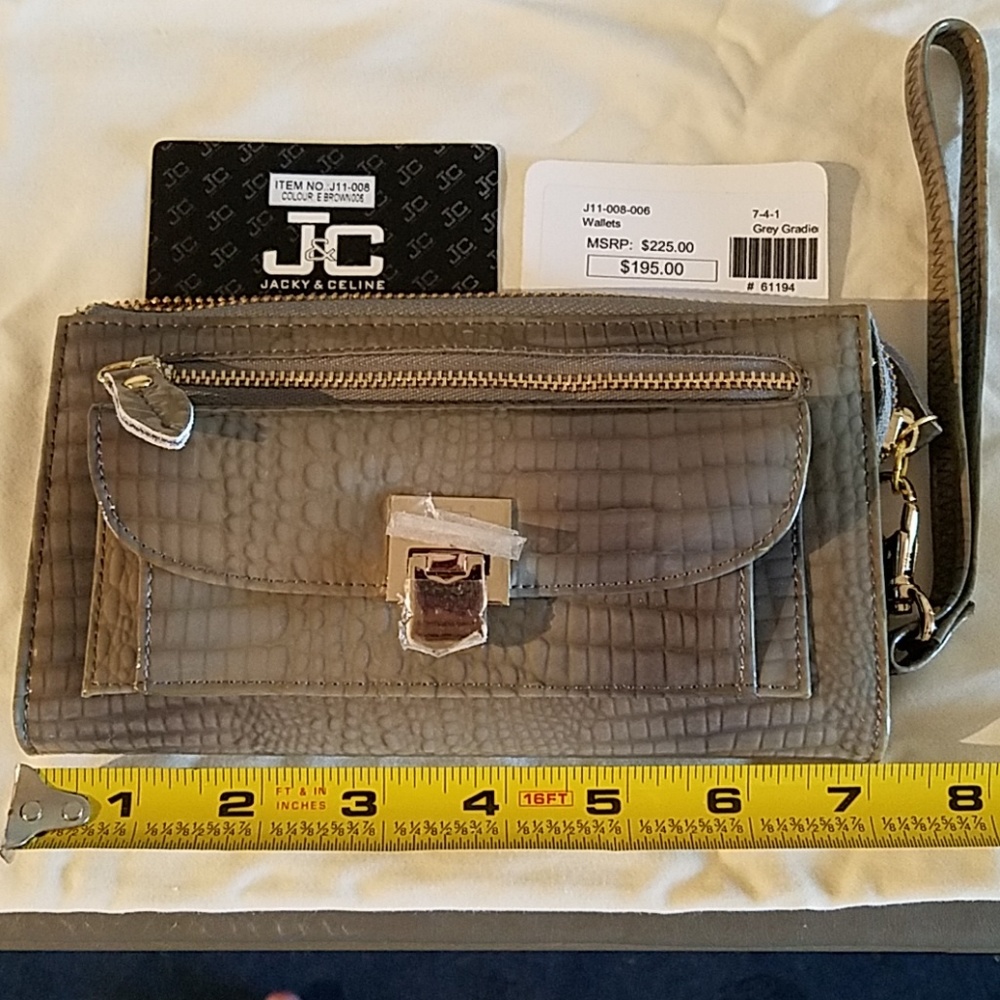 Jacky & Celine textured gray wallet NWT
